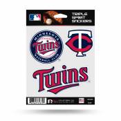 Minnesota Twins - Sheet Of 3 Triple Spirit Stickers