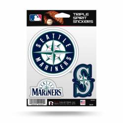 Seattle Mariners - Sheet Of 3 Triple Spirit Stickers