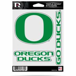 University Of Oregon Ducks - Sheet Of 3 Triple Spirit Stickers