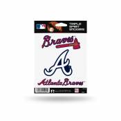 Atlanta Braves - Sheet Of 3 Triple Spirit Stickers
