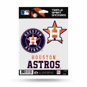 Houston Astros - Sheet Of 3 Triple Spirit Stickers