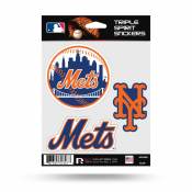 New York Mets - Sheet Of 3 Triple Spirit Stickers