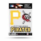 Pittsburgh Pirates - Sheet Of 3 Triple Spirit Stickers