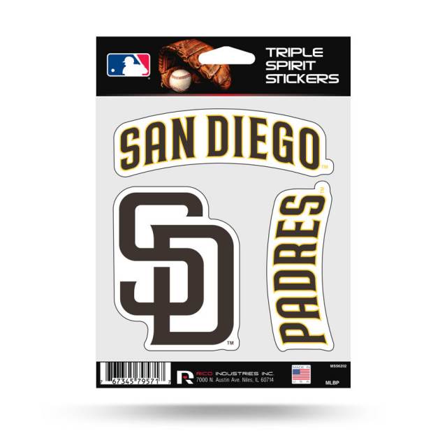 San Diego Padres Retro Logo - Set Of 4 Quad Sticker Sheet at Sticker Shoppe