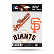 San Francisco Giants - Sheet Of 3 Triple Spirit Stickers