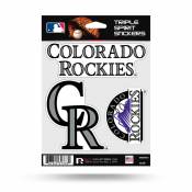 Colorado Rockies - Sheet Of 3 Triple Spirit Stickers