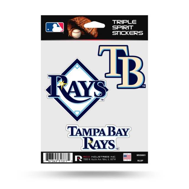 Tampa Bay Rays Retro Vintage Logo - Sheet Of 3 Triple Spirit
