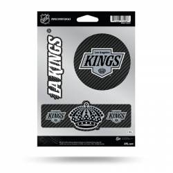 Los Angeles Kings 2024 LogoSheet Of 3 Carbon Fiber Triple Spirit Stickers