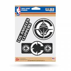 Los Angeles Clippers 2024 LogoSheet Of 3 Carbon Fiber Triple Spirit Stickers