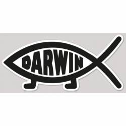 Darwin Fish Black & White - Vinyl Sticker