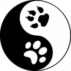 Paws Yin Yang - Round Sticker