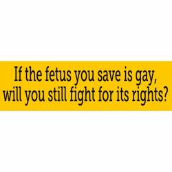 If The Fetus You Save Is Gay, Will You Still Fight For Its Rights? - Bumper Sticker