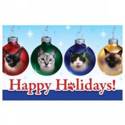 Happy Holidays With Cats - Square Cut Magnet