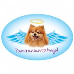 Pomeranian Pet Angel - Oval Magnet