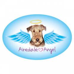 Airedale Pet Angel - Oval Magnet