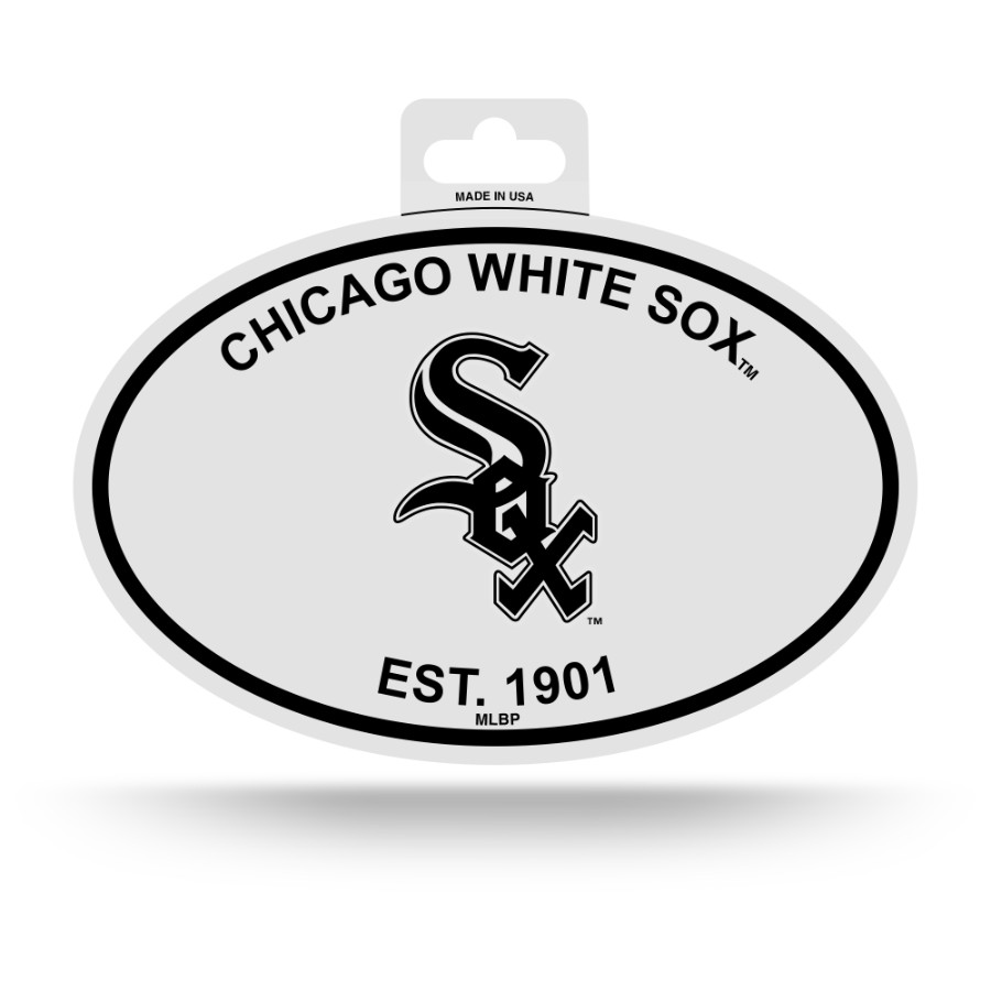 Chicago White Sox Est. 1901 - Black & White Oval Sticker at Sticker Shoppe