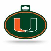 University Of Miami Hurricanes - Full Color Oval Sticker