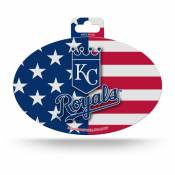 Kansas City Royals Patriotic - Full Color Oval Sticker