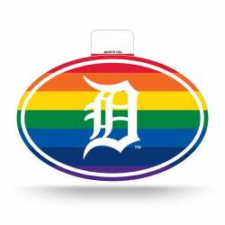 Detroit Tigers - Full Color Rainbow Oval Sticker