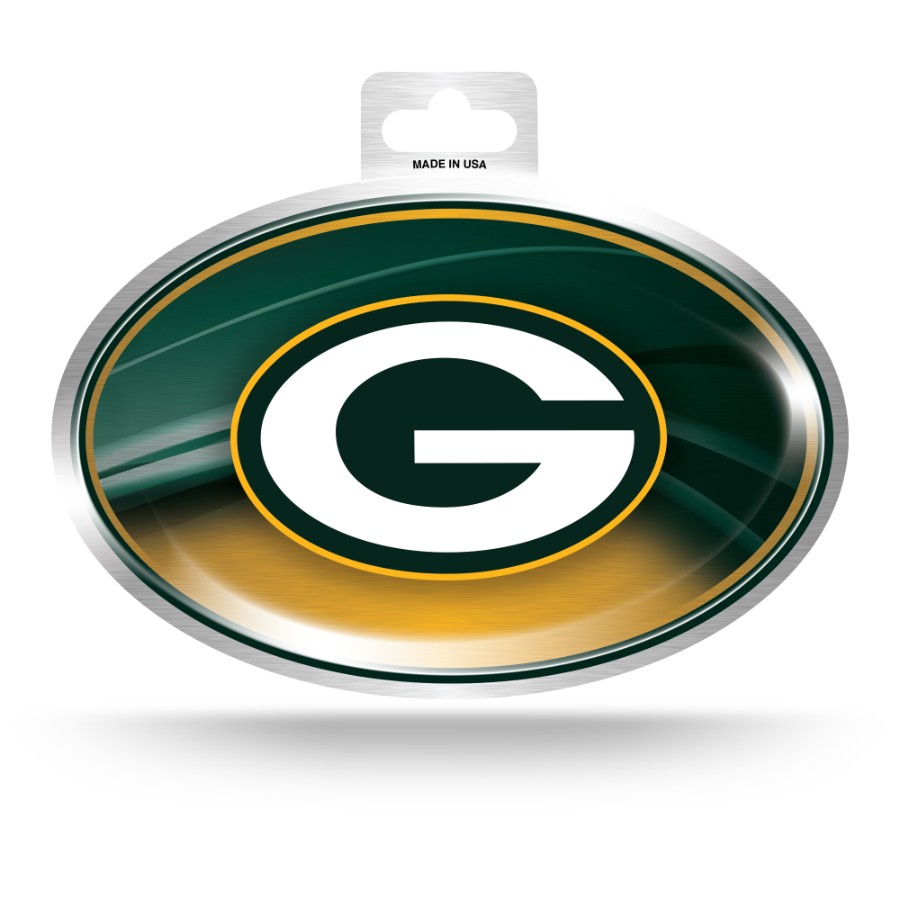 Green Bay Packers - Metallic Oval Sticker at Sticker Shoppe