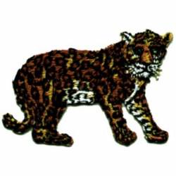 Standing Leopard - Embroidered Iron-On Patch
