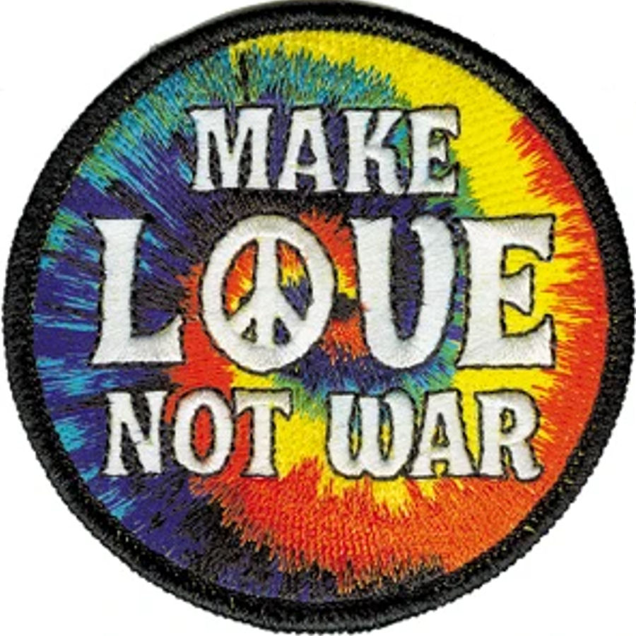 Make Love Not War Peace Sign Embroidered Iron On Patch At Sticker Shoppe 