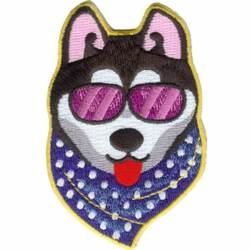 Cool Dog Husky Patch - Embroidered Iron-On Patch