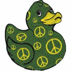 Peace Sign Ducky - Embroidered Iron-On Patch