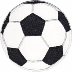 Soccer Ball Pleather - Embroidered Iron-On Patch