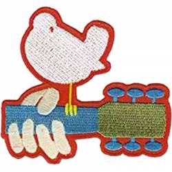 Woodstock Dove Guitar Large Oversized - Embroidered Iron-On Patch