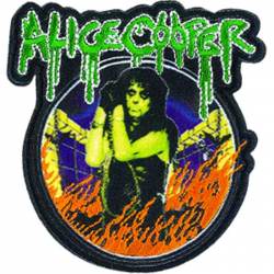 Alice Cooper In Flames - Embroidered Iron-On Patch