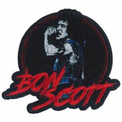 Bon Scott Singing - Embroidered Iron-On Patch