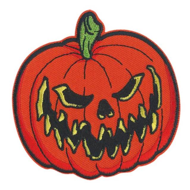 Haunted Halloween Pumpkin - Embroidered Iron-On Patch at Sticker