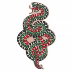Traditional Tattoo Snake - Embroidered Iron-On Patch