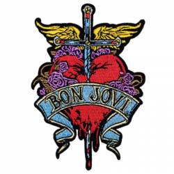 Bon Jovi Heart & Dagger - Embroidered Iron-On Patch