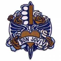 Bon Jovi Blue Heart & Dagger - Embroidered Iron-On Patch