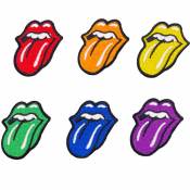 The Rolling Stones Tongues -  Set of 6 Mini Embroidered Iron-On Patches