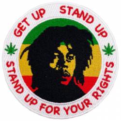 Bob Marley Get Up Stand Up - Embroidered Iron-On Patch