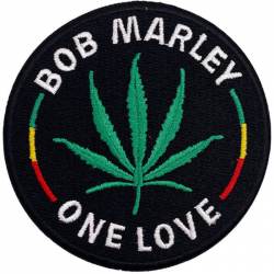 Bob Marley One Leaf - Embroidered Iron-On Patch
