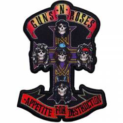 Guns N Roses Cross - Embroidered Iron-On Patch