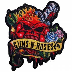 Guns N Roses Dagger Heart - Embroidered Iron-On Patch