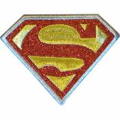 Superman Logo Glitter - Embroidered Iron-On Patch