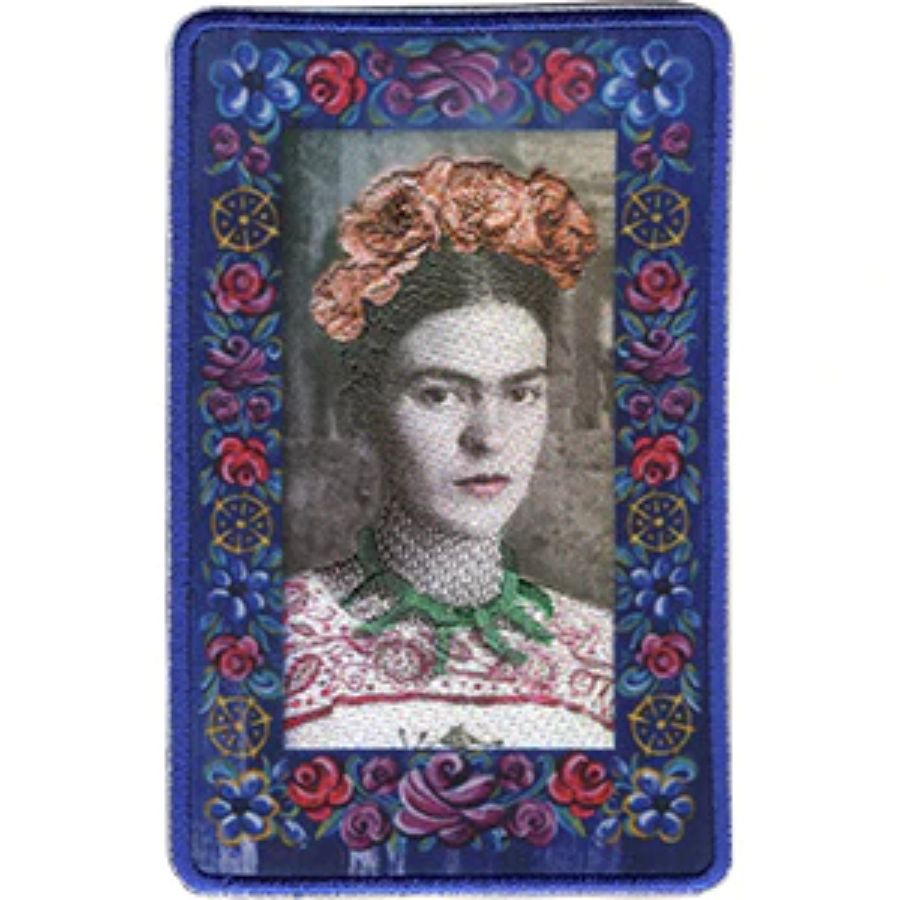 Frida Kahlo Flower Frame - Embroidered Iron-On Patch at Sticker Shoppe