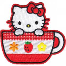 Hello Kitty Tea Cup - Embroidered Patch
