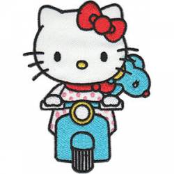Hello Kitty Scooter - Embroidered Patch
