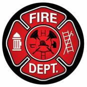 Fire Dept Maltese Cross Red - Circle Magnet