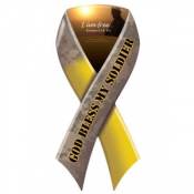 God Bless My Soldier, I Am Free - Ribbon Magnet