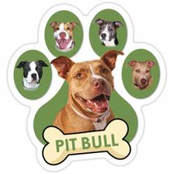 Pit Bull - Green Paw With Bone Magnet