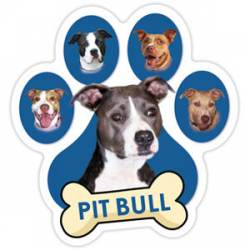 Pit Bull - Blue Paw With Bone Magnet