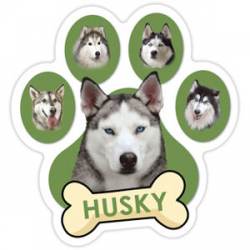 Husky - Green Paw With Bone Magnet